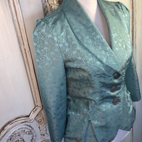 Bounding Cinderella Lightweight Aqua Blazer Jacket Size Small - Picture 2 of 10